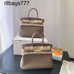 Bag Leather Bk Tote 2024 Classic Wax Wrapping Line Togo Calf Lychee Grain Women's Buckle Handbag