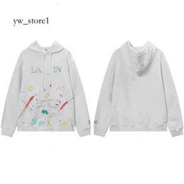 Men's Hoodie Lanvin Hoodie Designer Luxury Lanvins Classic Fashion Trend Lanvis Embroidery Splash Ink Letter Speckle Print Distressed Lavins Hoody 4852