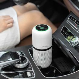 Air Purifiers Portable car air purifier USB charging fresh air negative ion cleaner oxygen removal PM2.5 smoke odor ion cleanerY240329