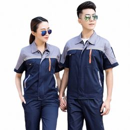 summer Work Clothes Men Women Working Coveralls Reflective Thin Breathable Factory Workshop Uniforms Car Repair Workwear Suit 35aM#