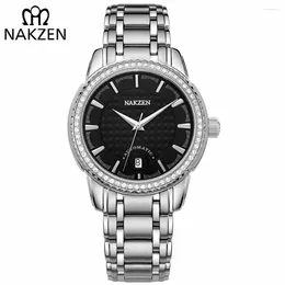 Wristwatches NAKZEN Men Business Mechanical Watch Men's Automatic Miyota 8215 Movt Diamond Watches Sapphire Wrist Waterproof Clock