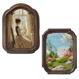 Frames Vintage Decor Picture Frame Home Decoration Wall Or Table Mounted Hand Painted For Kitchen Accessories Multifunctional