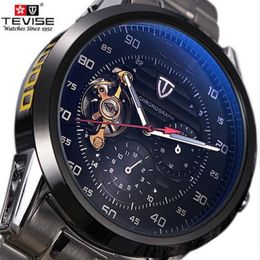 Top Brand TEVISE Luxury Automatic Winding Watch Men Tourbillon Mechanical Watch Sport Military Relogio Automatico Masculino 2019293q