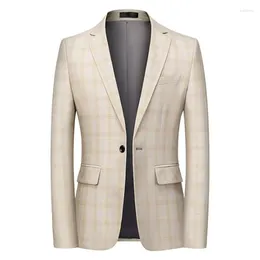 Men's Suits Brand Clothing Spring Autumn Blazers Men Slim Fit British Plaid Formal Suit Jacket Party Wedding Business Casual Tuxedo Male