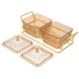 Dinnerware Sets 2 Layered Serving Tray Melon Fruit Snack Platter Plastic Trays Home Dish