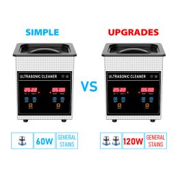 Schaar Ultrasonic Cleaner Bath 2l 120w with Degas Heater Timer Digital Display Stainless Basket Diswasher Ultrasound Home Appliances