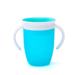 Children's drinking magic silicone water cup degree leak-proof drinking water convenient and durable anti-choking and anti-fall cup handle learn to drink magic cup