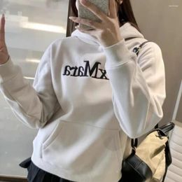 Women's Hoodies Hooded Hoodie 2024 Autumn Winter Heavy Industry Embroidered Letter Couple Casual Pullover Jacket