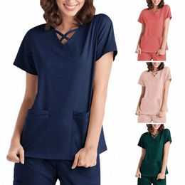 medical Uniform Women Scrubs Sets Tops Pant Surgical Gowns Nurses Accories Pet Shop Doctor Beauty Spa Sal Clothes A9li#