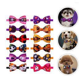 Dog Apparel 12 Pcs Pet Bow Tie Cat Bowtie Ties Cosplay Halloween Costumes Adjustable Neckties Polyester
