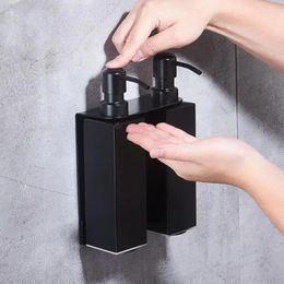 Liquid Soap Dispenser 304 Stainless Steel Black Kitchen Sink Container Bathroom Shampoo Box Wall Mounted Detergent Bottle
