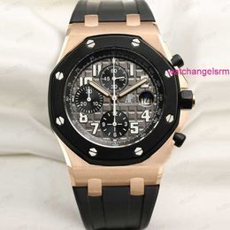 Swiss AP Wrist Watch Royal Oak Offshore Series 18K Rose Gold Timing Automatic Mechanical Mens Watch Second hand Watch Mens Luxury Watch 25940