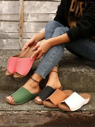 Slippers 2024 Summer Open Toe Women Fashion Elegant Narrow Band Slides Shoes Ladies Casual Wedges Heel Sandalias