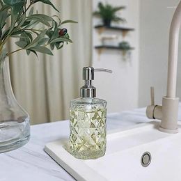 Liquid Soap Dispenser 1 Piece Diamond Embossed Glass As Shown 17.7X7.6Cm Bathroom