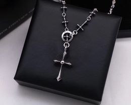 Fashion brand punk necklace vintage cross chain necklace gothic font embossed high quality cross pendant designer necklace jewelry gift