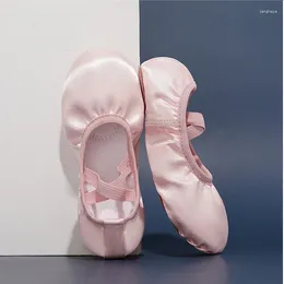 Dance Shoes Kids Soft Silk Ballet Slippers Pink Gymnastics Training For Girls Adults