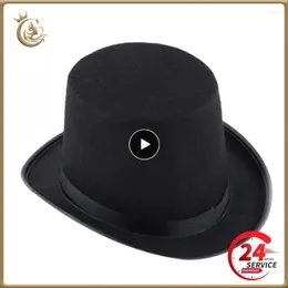 Berets Unisex Bowler Hat Black Top Bombin Costume Magician Performed Jazz Stage Theatre