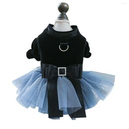 Dog Apparel Winter Clothes Princess Dress For Small Dogs Chihuahua Yorkie Bichon Costume Puppy Lace Tulle Tutu Skirt With Bowknot