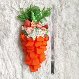 Decorative Flowers 1PCS Hanging Easter Carrot Wreath Pendant Ornament Front Door Decor Creative For Outdoor Home 2024