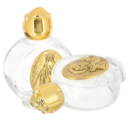 Vases 2 Pcs Holy Water Bottle Festival Glass Baptism Holder Decorations For Wedding Decorate