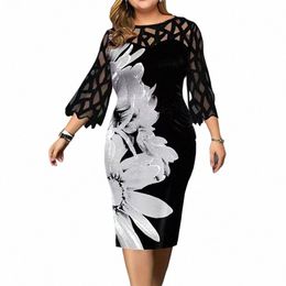 rimiut Women Plus Size Fi Autumn Dres Casual Office Lady Printed Fr Lace Dr Black Party Big Size Mini Dr e9wf#