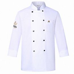 chef Uniform Restaurant Kitchen Jacket Cooking Bakery Short/full Sleeve Plus Size Catering Food Service Breathable Collar Coat m8FC#