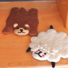Table Mats Grocery Shop Handmade Wool Felt Animal Cup Anti Scalding And Thermal Insulation Household Decoration