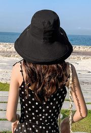 Cappello da sole da donna Cappello da pescatore double-face ripiegabile Cappello da spiaggia estivo a tesa larga UV