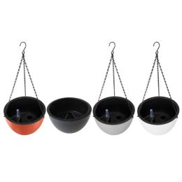 Planters Self Watering Hanging Planter for Indoor and Outdoor 8.6" Round Plastic Basket for Flowers and Plants Includes Chain and Water L