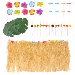 Table Skirt Home Dance Picnic Grass Fresh Creative PP Artificial Straw Hawaiian Decorations