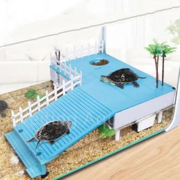 Decor Plataforma de escalada multifuncional para tortugas, casa de escape para paisajismo, villa, tanque de tortuga, isla flotante