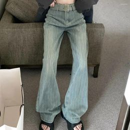 Women's Jeans Trousers Straight Leg Blue For Women High Waist S Denim Pants Woman With Decorations Medium Wash Original Fitted Summer