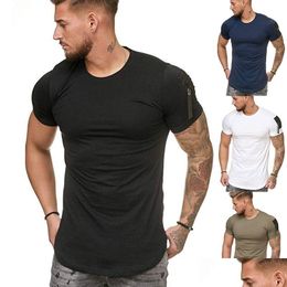 Men'S T-Shirts Mens T Shirts Short Sleeve T-Shirt Pocket Stitching Slim Casual Sports Clothes Drop Delivery Apparel Clothing Tees Polo Dhlgs