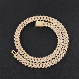 Cuban Link Chain Bling Micro Paved Cubic Zirconia Necklaces Box Clasp Trendy Hip Hop For Men&Women Jewellery Chains219Q