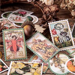 Gift Wrap 30 Pcs Fairy Forest Series Vintage Decorative Postage Stamp Stickers For Laptop Envelop Scrapbook Journal Planner Card Making