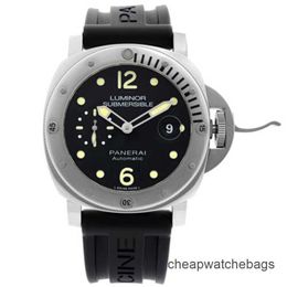 Watch Swiss Made Panerai Sports Watches PANERAISS Submersible Watch Submersible Steel Black Dial Automatic Mens Watch Pam01024 Automatic Mechanical Watches Full