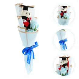 Decorative Flowers Soap Flower Bouquet The Gift Graduation Bear Mini Foam Banquet Chic Figurine Rose