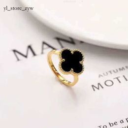 Brand Luxury Clover Designer Chinese Ring 18k Gold Green White Red Black Stone Charm Diamond Emotion Nail Finger Engagement Ring Jewellery 8001
