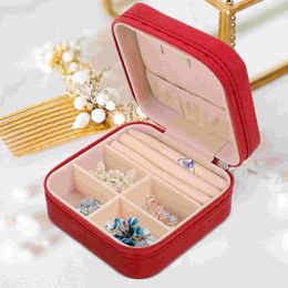 Jewellery Pouches Box Small Boxes For Travel Case Necklace Organiser Storage Earrings Packaging