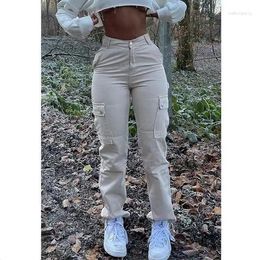 Women's Jeans Y2K Denim Pants Lace-up Streetwear High Waist Pockets Trousers Women Clothing Baggy Wide Leg Joggers Overalls