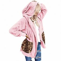 winter Fleece Sweater Fleece Hooded Oversized Lg Cardigan Teddy Fluffy Autumn Winter Ladies Warm Wear Female Sweaters 59Fe#