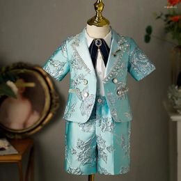 Clothing Sets 5PCS Children's Suit Fashion Stage Boys' Piano Performance Clothes Wedding Birthday Baptism Party Prom Dress For Eid A2175