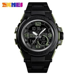 SKMEI NEW Watch Men Sport 5Bar Waterproof Men Wristwatch Dual Display Digital PU Strap Quartz Watch reloj mujer 14522942