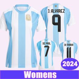 2024 MARTINEZ Women Soccer Jerseys National Team DI MARIA ROMERO DE PAUL MAC ALLISTER J.ALVAREZ TAGLIAFICO Home Football Shirts