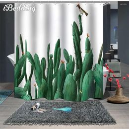 Shower Curtains The Cactus Curtain With Hooks Desert Green Plants Bathroom Polyester Waterproof For Decor