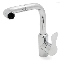 Bathroom Sink Faucets Stainless Steel Seven-character Tube Double-ball Mixing Basin Faucet 360-degree Rotating Cold Water