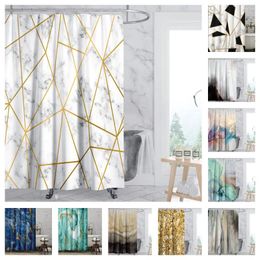 Shower Curtains Geometry Curtain Modern Nordic Style Luxury Marbling Polyester Sexy Home Decor Washable Fabric Toilet Bathroom