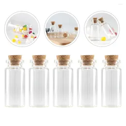 Vases 100 Pcs Snap Cork Bottle Mini Jar Clear Glass Bottles Stopper Storage Can Transparent Wood