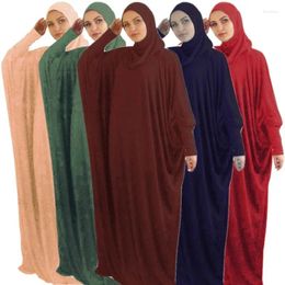 Ethnic Clothing Abaya Dubai Turkish Robe Islamic Prayer Garment Ramadan Eid Muslim Women Hijab Dress Arab Full Cover Kaftan Middle East