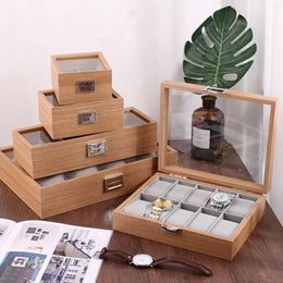 Watch Boxes 2/3/6/10 Grids Retro Wooden Display Case Durable Packaging Holder Jewellery Collection Storage Organiser Box